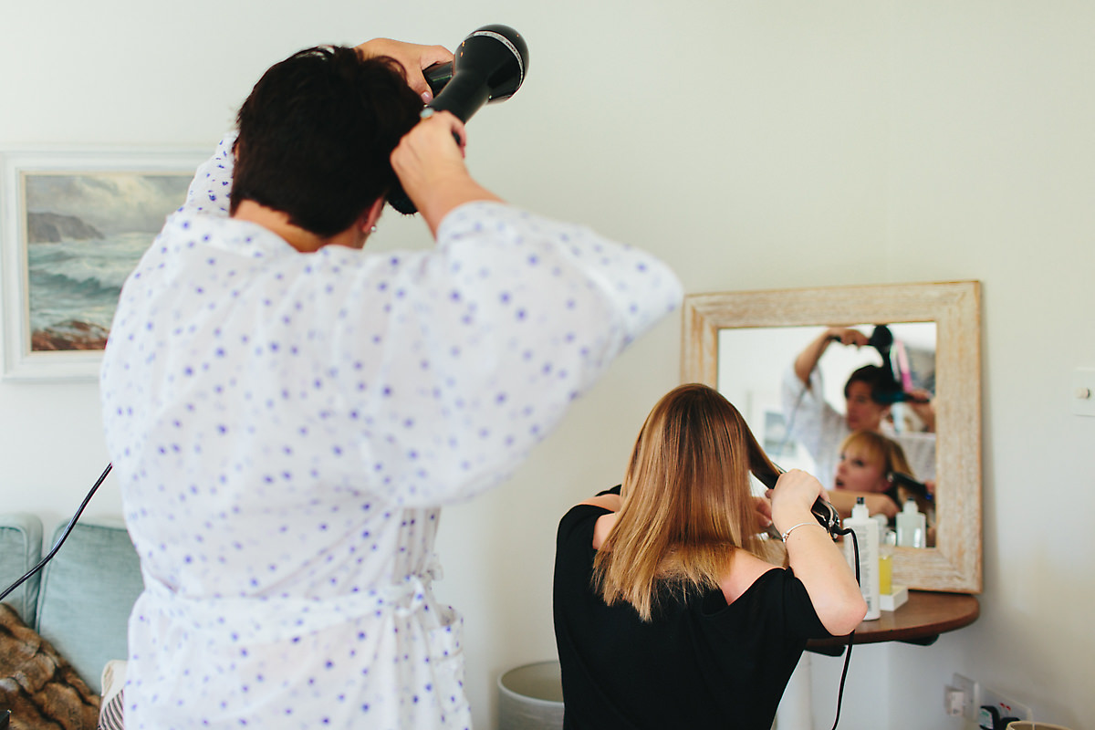 Getting ready for wedding