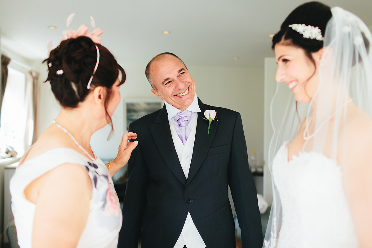 Father of bride seeing daughter