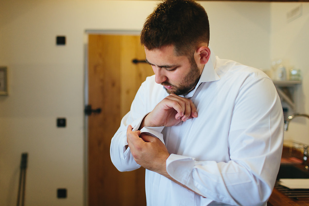 Groom getting ready