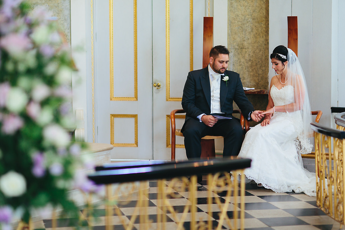 Lulworth castle wedding church ceremony