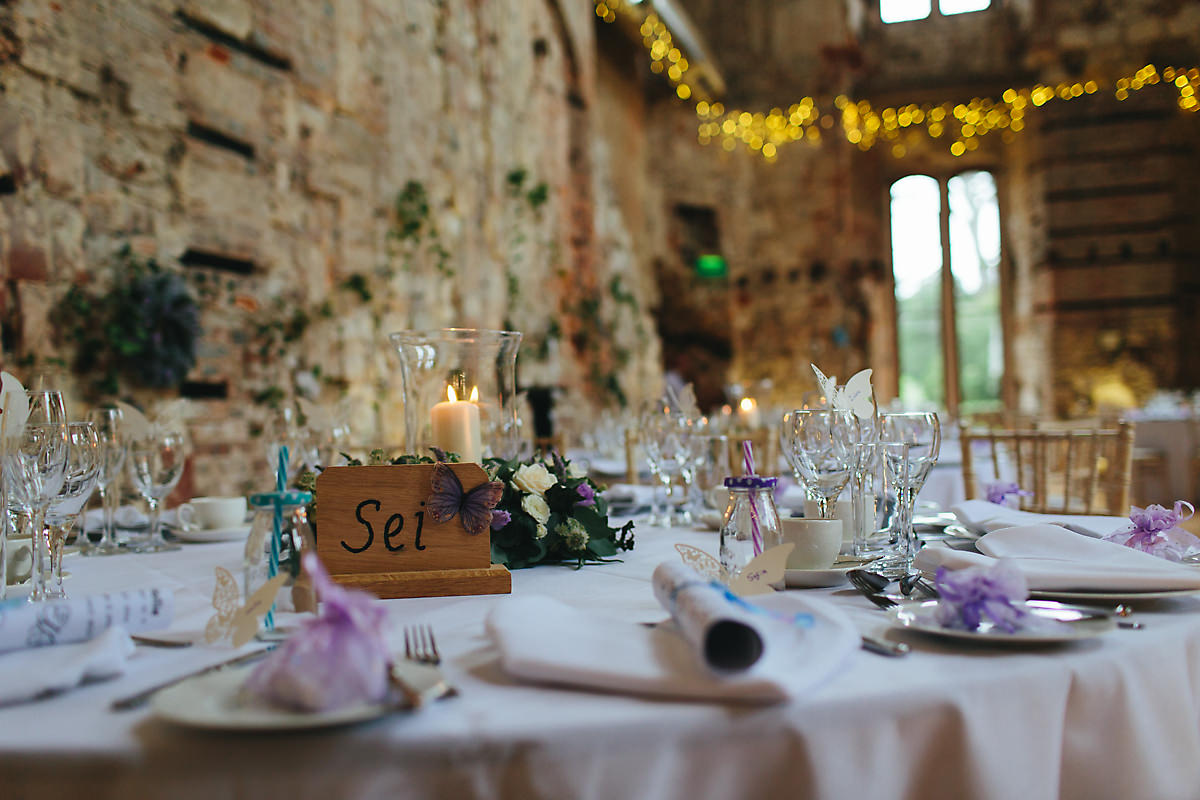Lulworth Castle wedding table decorations