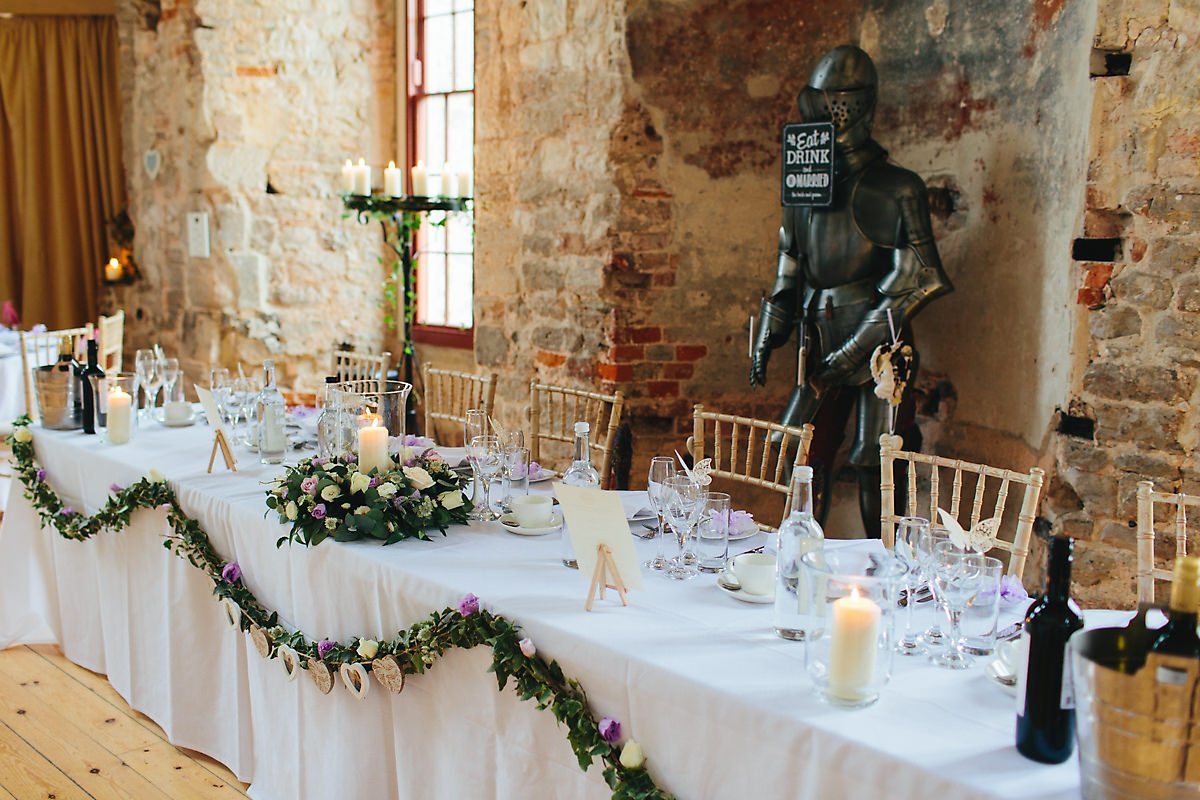 Lulworth Castle wedding breakfast decorations