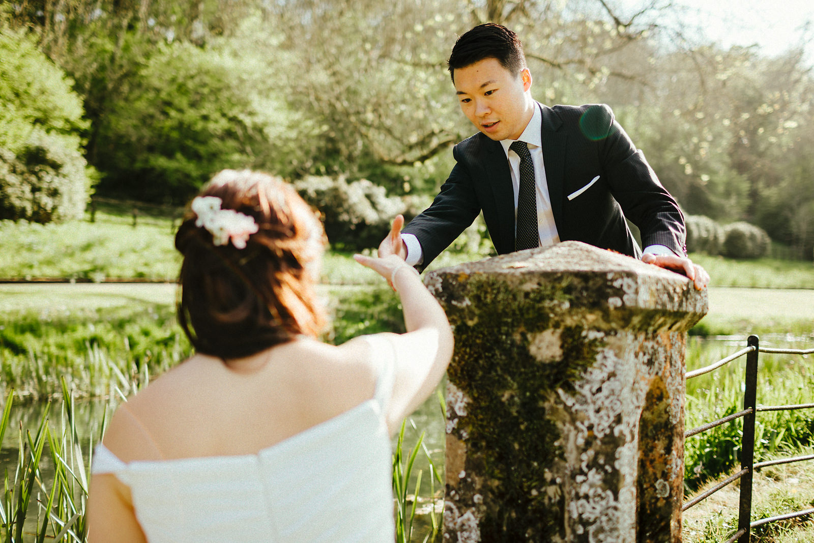 Relaxed wedding photography Castle Combe