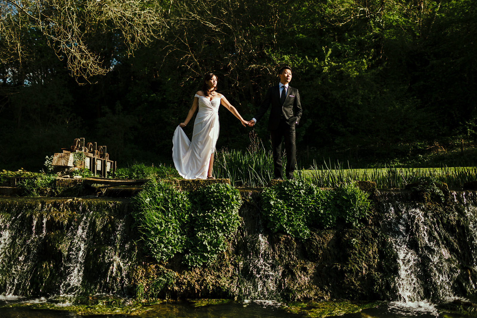 Creative Castle Combe wedding pre-wedding photos