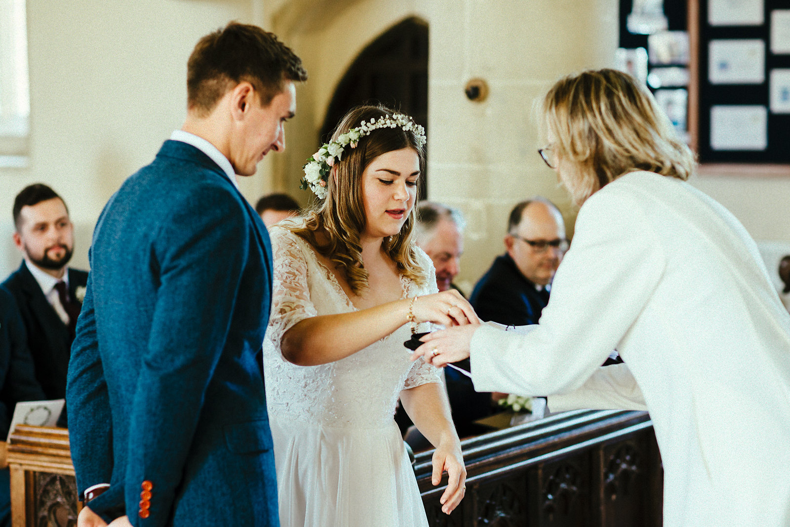 Exchange of rings at St Mary's church Haddenham photo