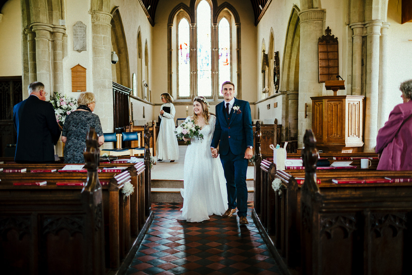 Wedding exit at Haddenham church