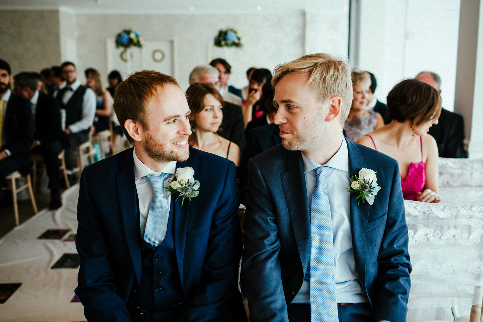 Groom waiting at Ravens Ait Surbiton