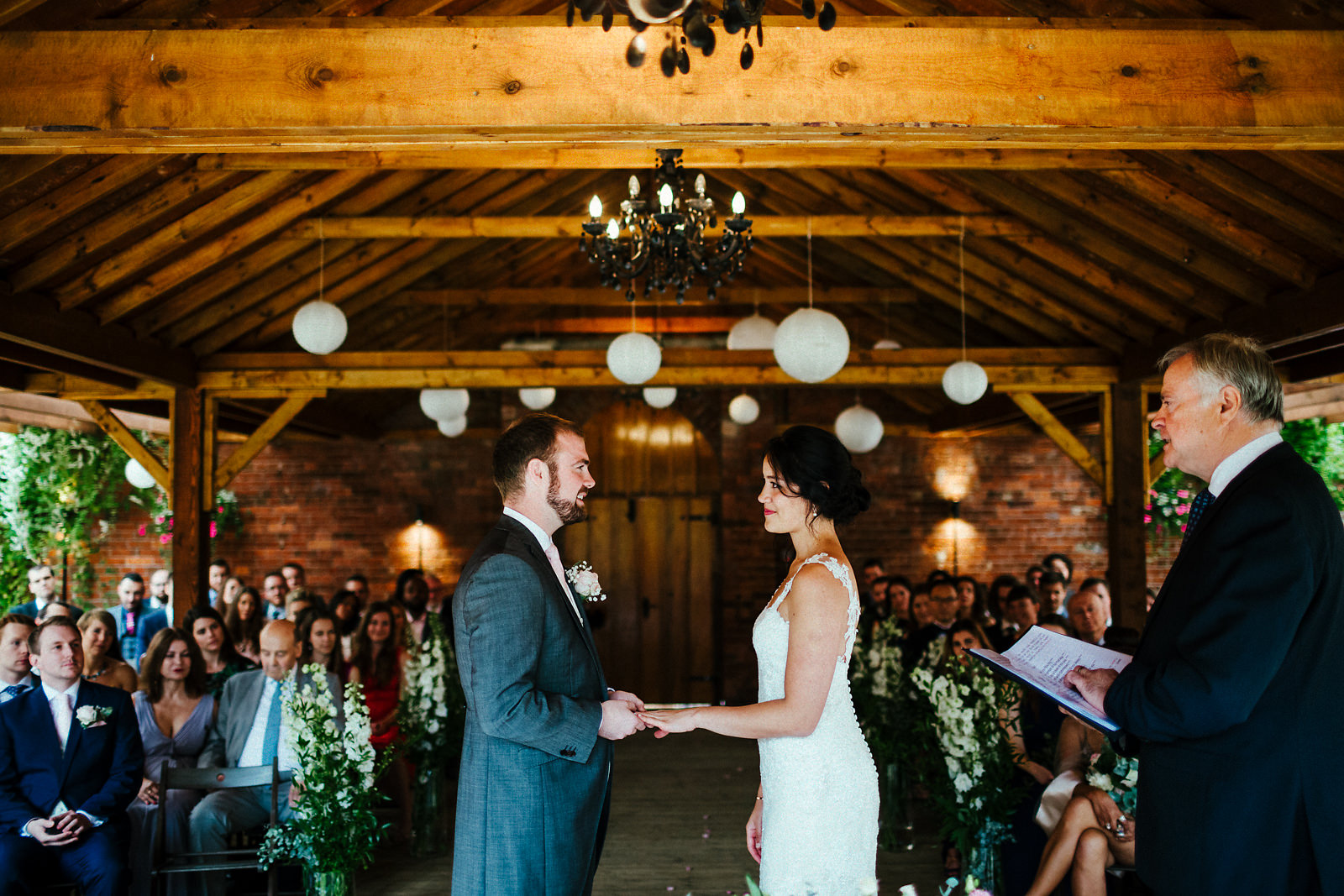 Wedding ceremony at Orchardleigh walled garden