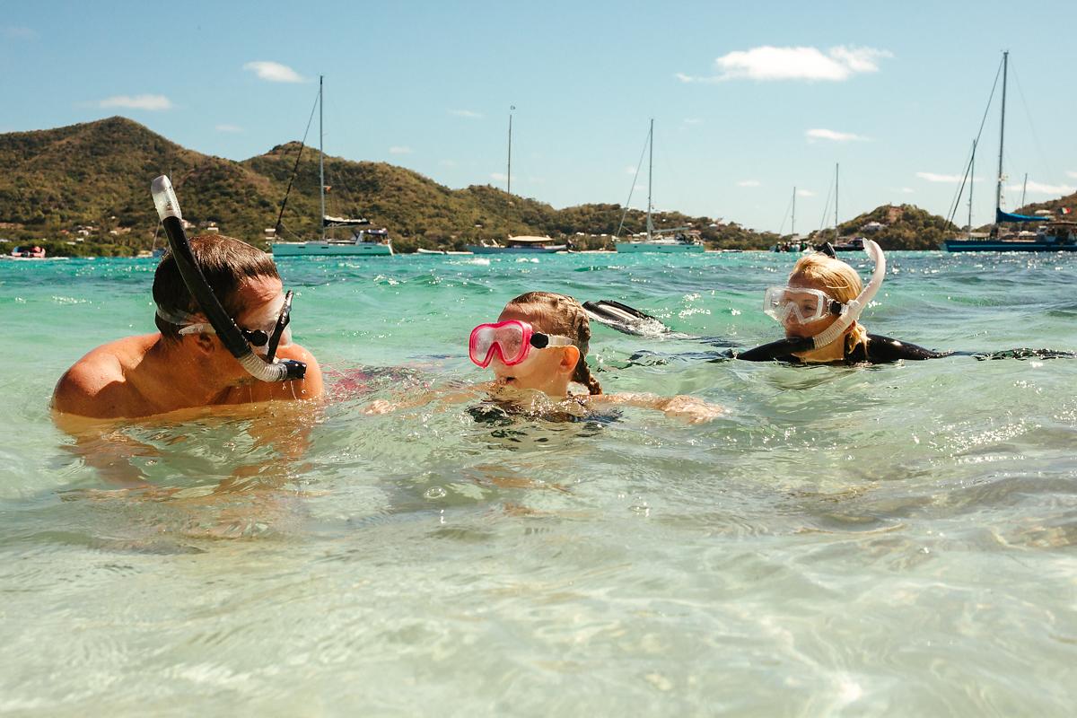 Snorkelling with kids in the Caribbean