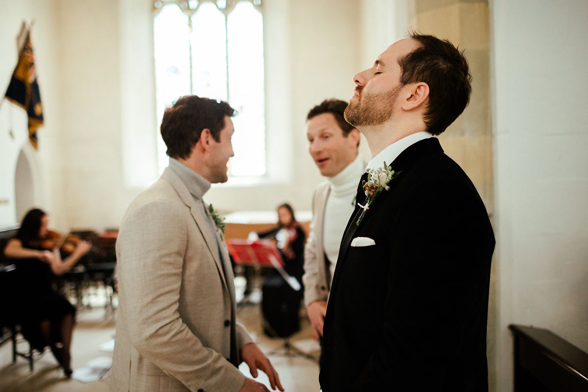 Groom nervous for a wedding day